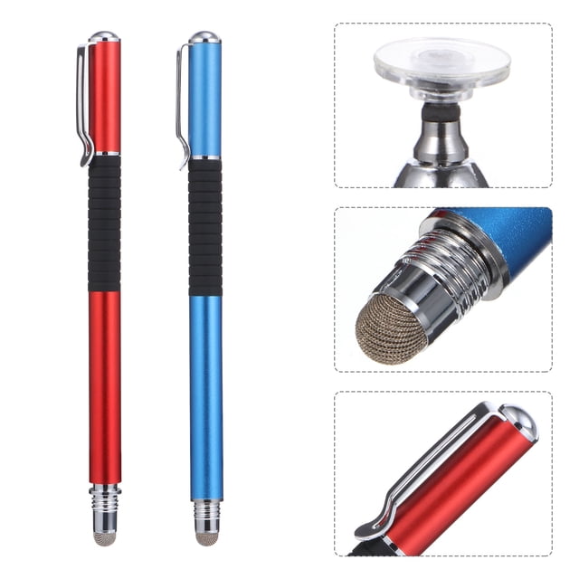 SEWCHICS Stylet pour Écran Tactile Stylet Haute Capacité avec Pointe Remplaçable Alliage d'Aluminium Rouge et Laiton pour Usage Quotidien 6 3mm
