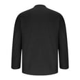 thumbnail image 6 of DODADAWANJ Cotton Linen Shirts for Men Big and Tall Roll Up Long Sleeve Shirt Casual Button Up Collared Neck Shirts Loose Fit Solid Color Tops Black XL, 6 of 6