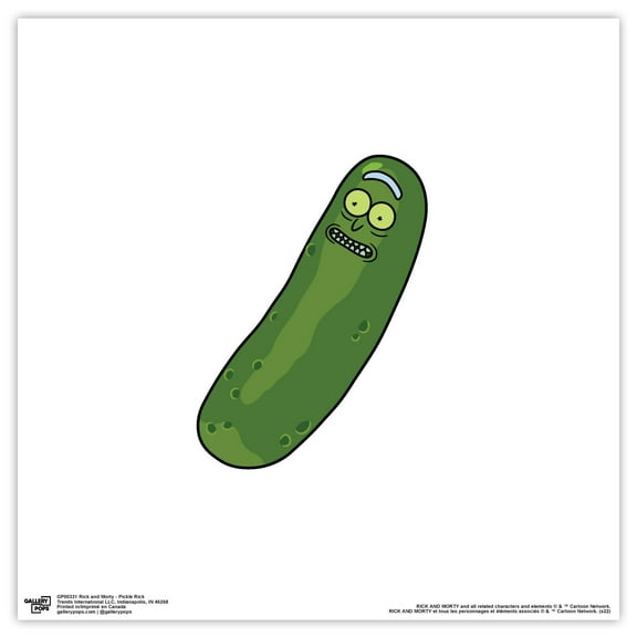 Gallery Pops Cartoon Network Rick and Morty - Pickle Rick Wall Art, Unframed Version, 12" x 12"