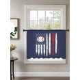 thumbnail image 2 of Sheer Curtains 45 Inch Length, American Flag Semi Sheer Curtains Light Filtering Window Treatment, US Flag Baseball Stars Navy Blue Privacy Voile Drapes for Living Room Bedroom 52x45 Inch, 2 of 7