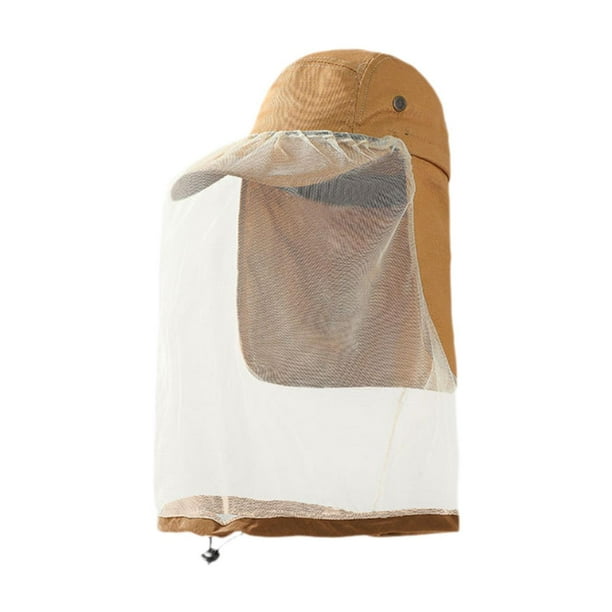 Sombrero para el sol red para la cabeza con solapa para el cuello malla caqui