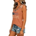 thumbnail image 5 of American Flag Tank Tops for Women 250th Anniversary Usa Shirt Patriotic Loose Fit 1776 We The People 250th Anniversary Flag 4th Of July Summer Sleeveless V Neck Freedom Vest Tees Saffron XXL, 5 of 5