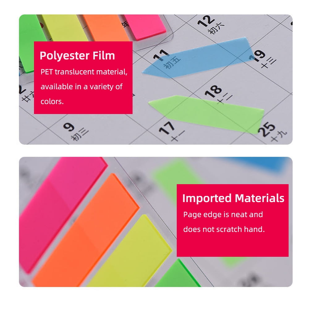 Lysas 4 Sets Neon Page Markers Colored Index Tabs, Fluorescent Sticky Note  for Page Marker, 560pcs 