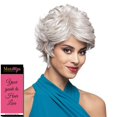 thumbnail image 3 of Chanel Wig Color 1 Black - Foxy Silver Wigs Short Length Wavy Feathered Fusion Heat Synthetic Side Part African American Average Cap Bundle Maxwigs Hairloss Booklet, 3 of 3