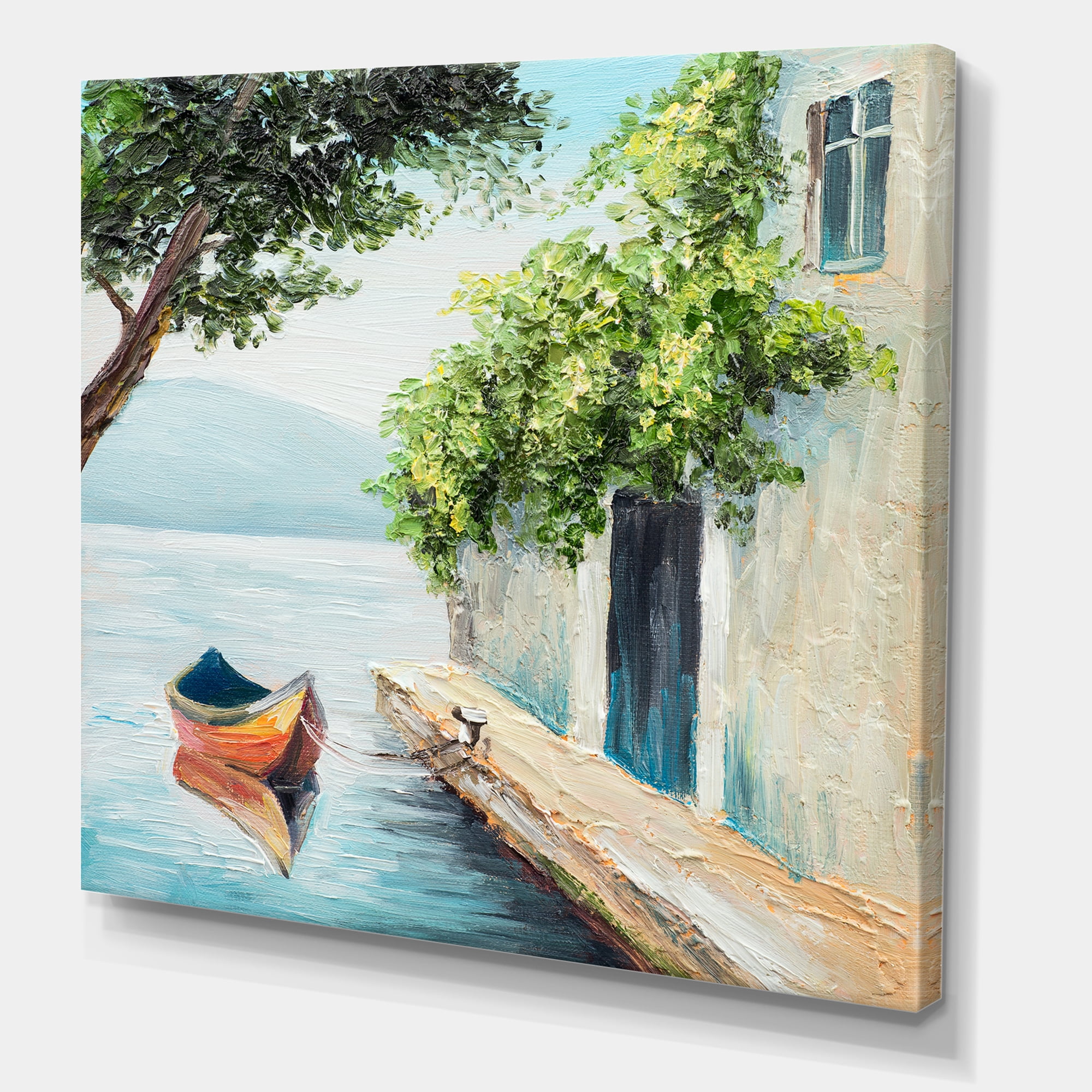 Designart ' A Beautiful Summer Day With Gondola In Venice ' Nautical & Coastal Canvas Wall Art Print