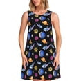 thumbnail image 1 of Balery Whales In Space Vestidos de verano para mujer con estampado: vestido holgado sin mangas, vestido playero informal y cómodo para días calurosos., 1 of 7