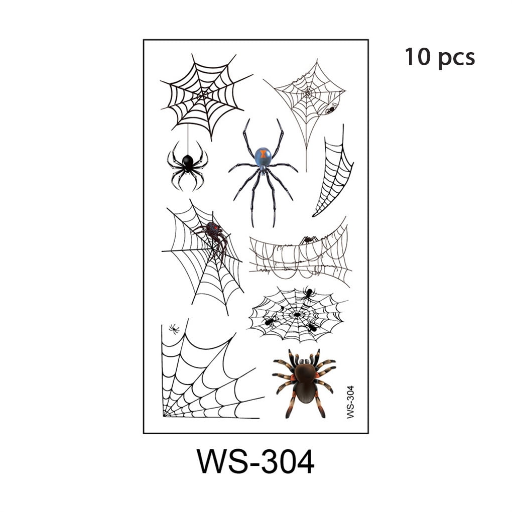 10 Pieces Tattoo Stickers Set off the Atmosphere of Terror Spider  Embellishment Body Art Funny Lightweight Transfer Tattoos Kids Type 2 |  Walmart Canada