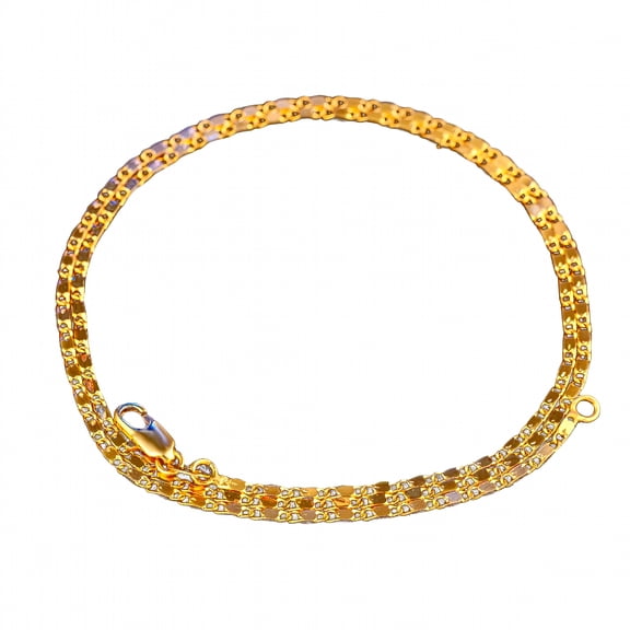 DESIGNICE 30 inch 2mm Cool Women Men Flat Link Chain Necklace Jewelry Accessory, Golden