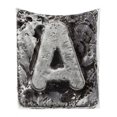 thumbnail image 1 of Letter A Soft Flannel Fleece Throw Blanket, Grunge Motley Effect Letter A Design Macro, Cozy Plush for Indoor and Outdoor Use, 60" x 80", Taupe Grey Grey, by Ambesonne, 1 of 6