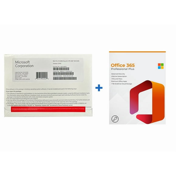 Microsoft Windows 10 Pro (DVD) with Office 365 Pro Plus Key Card