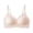 Pink, variant on Solid Color Ribbed Wireless Bralette, Letter Print Adjustable Strap Push Up Support Bra, Elegant Comfort Daily Lingerie for Curvy Figures