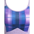 thumbnail image 4 of Rosegal Women Casual Plus Size Plaid Overlay Midi Flare Dress Purple 2X, 4 of 5