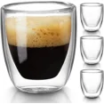 thumbnail image 2 of Double Walled Espresso Cups Set of 4 (50% Thicker), 3 Ounce Clear Expresso, 2 of 5