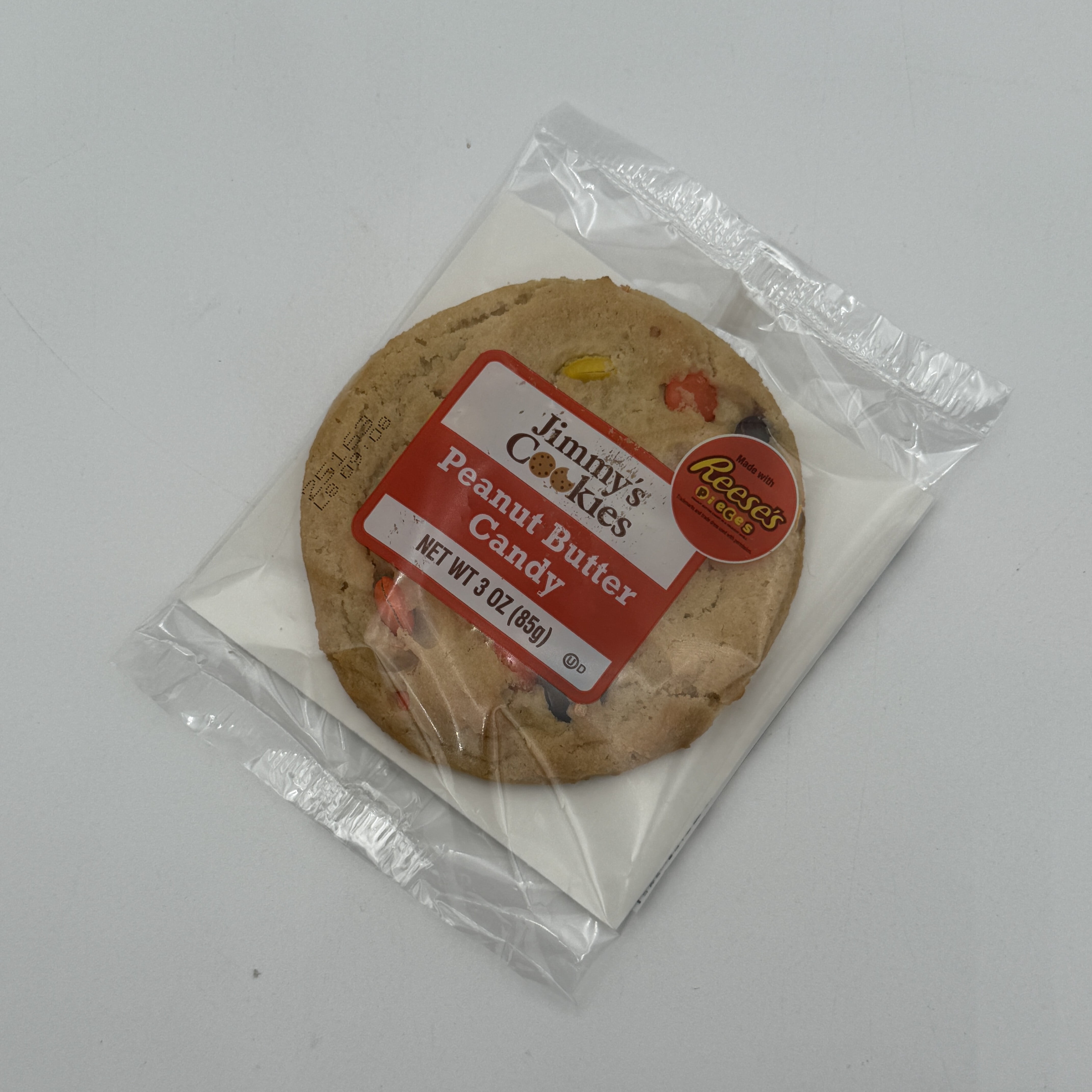 Jimmy's Cookies Peanut Butter Candy Made with Reese's Pieces Bakery Cookie, 3oz, 1 Count, Baked, Ready to Eat