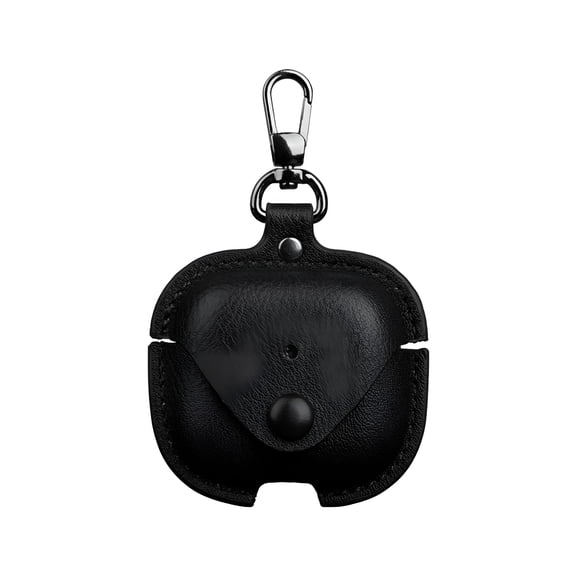 DESIGNICE for Airpods Pro 3Rd Gen Case Pu Leather with Keychain, Wireless Charging Protective Headphone Case Shockproof Protective Full Body Cover, Black