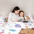thumbnail image 4 of Erosebridal Cartoon Capybara Queen Comforter Set 3pcs For Kids,Kawaii Ocean Fish Seashell Starfish Bedding Comforter Set For Boys Girls,Breathable Home Decor, 4 of 7