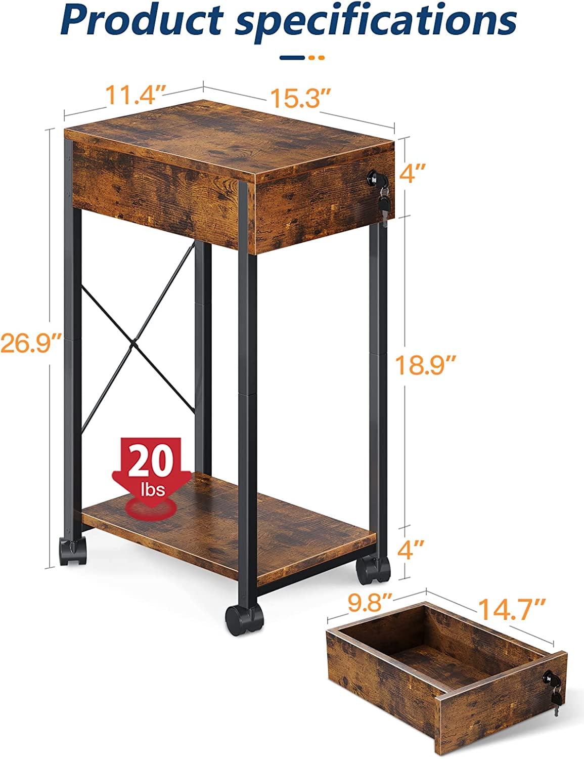 Mobile Host Stand Has Four 360 Degree Swivel Swivel Wheels with Socket Main Stand
