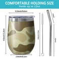 thumbnail image 5 of Camouflage 12oz Stainless Steel Insulated Wine Tumbler with Lid and Straw – Double Wall Vacuum Mug for Hot & Cold Drinks, 304 Steel Interior, Sweat-Free Design, 5 of 5