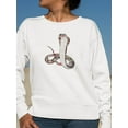 thumbnail image 2 of Ethnic Cobra Snake Sweatshirt Women - Women Sweatshirt, White, Medium, 2 of 4