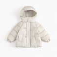 thumbnail image 6 of NOLDARES Girls' Boys' Hooded Puffer Jacket Winter Warm Down Ski Jacket Coat for Little & Big Kid,A048-White, 6 of 8