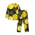 thumbnail image 2 of Kll Geometric Pattern With Bee Sleepwear Mens Flannel Pajamas,Long Cotton Pj Set, 2 of 9