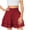 Red, variant on Solid Pleated High Waist Skort For Girls 3-13 Years Old, Breathable Faux Linen Blend Casual Sports Skirt Pants With Floral Hem For Summer Outdoor Daily Activities Khaki 12-13Years
