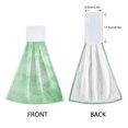 thumbnail image 3 of Haosy 2 Pack Kitchen Wash Cloths with Hanging Loops Absorbent Absorbent Quick Drying Hand Towels, Colorful Green Watercolor, 3 of 7
