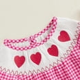thumbnail image 4 of Coerni First Birthday Outfit Girl Heart Bubble Romper Jumpsuit Bodysuit New Born Waffle Clothes Baby Knitted Embroidered Plaid Onesie, 4 of 8