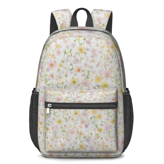 17 Inch Lightweight Backpack,PVC Waterproof Oxford Fabric, Ergonomically Designed, with Large Capacity, Floral Flowers Print