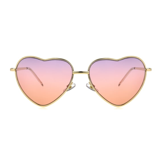 Sunsentials By Foster Grant Women's Heart-Shaped Sunglasses, Gold