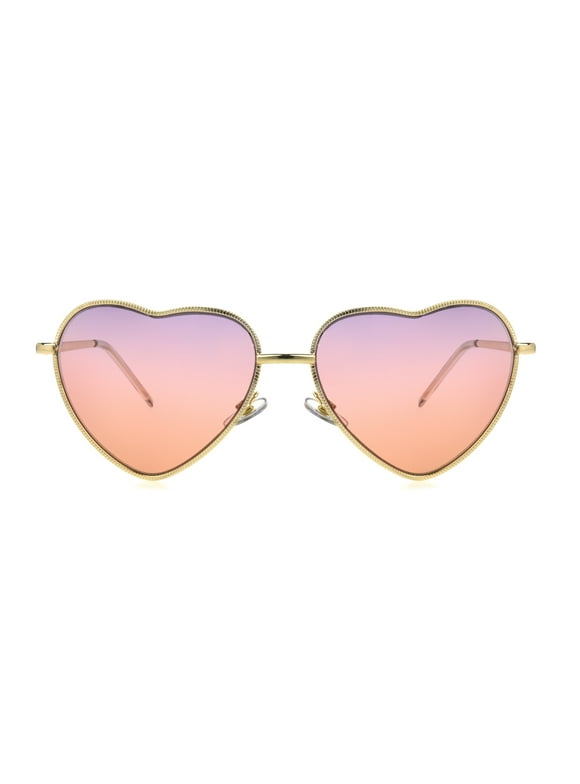 Sunsentials By Foster Grant Women's Heart-Shaped Fashion Sunglasses Gold