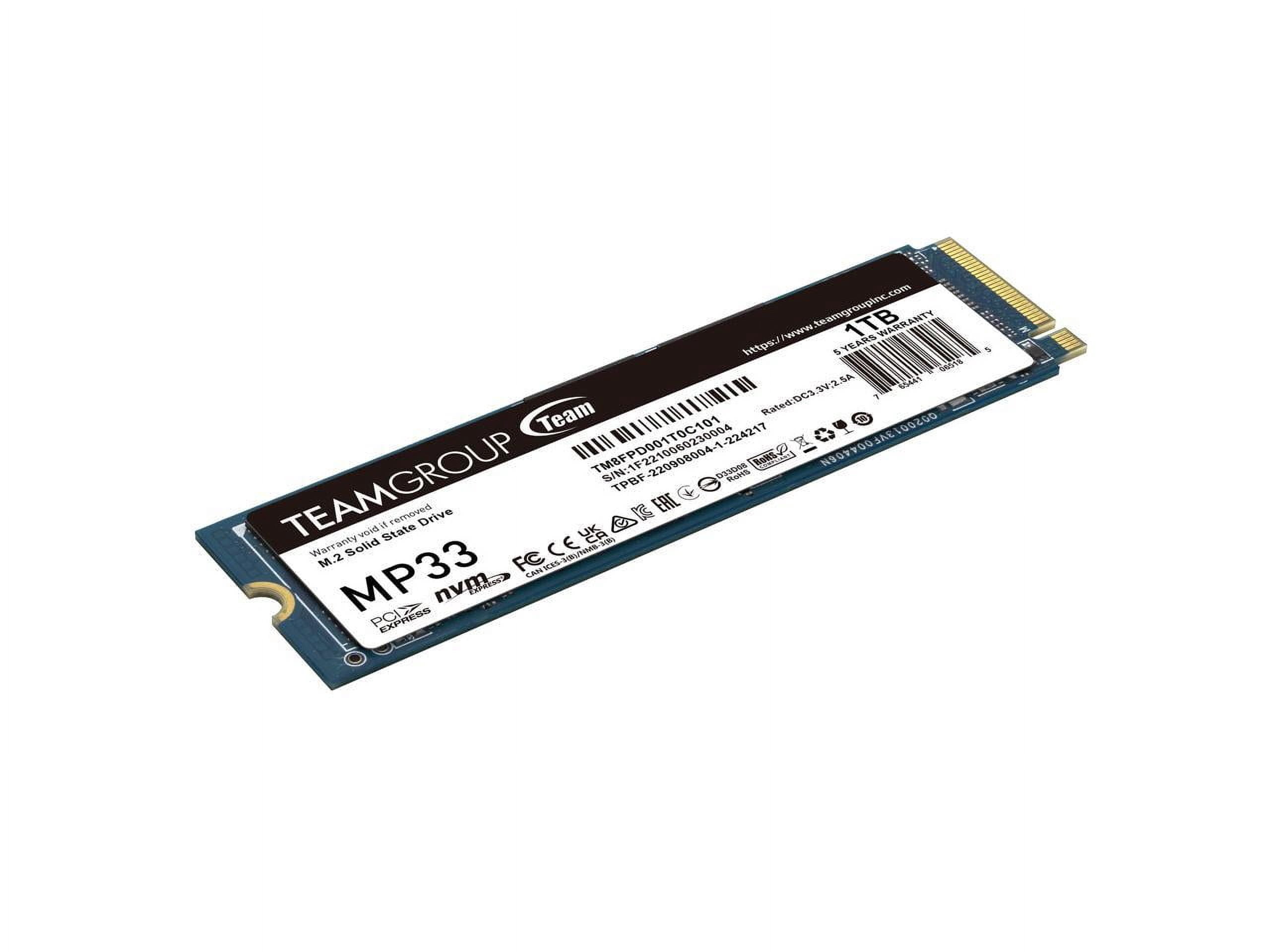 Team Group MP33 PRO M.2 2280 1TB PCIe 3.0 x4 with NVMe 1.3 3D NAND Internal Solid State Drive (SSD) TM8FPD001T0C101