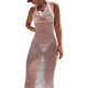 thumbnail image 3 of VISgogo Vestido de playa para mujer, cuello halter, espalda abierta, sin mangas, para bikini/traje de baño VISgogo moda, 3 of 9