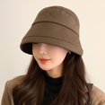 thumbnail image 4 of Women Fisherman Hat Winter Cap Sun Protection Windproof Thick Cold Resistant Solid Color Flat Top Soft Lady Outdoor Basin Cap Headwear, 4 of 10