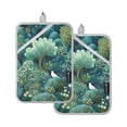thumbnail image 7 of Yayeee Pot Holders Kitchen Heat Resistant with Pockets 7"x9.8" Cotton Oven Cooking Hot Pads, Green Forest Pattern, 7 of 7