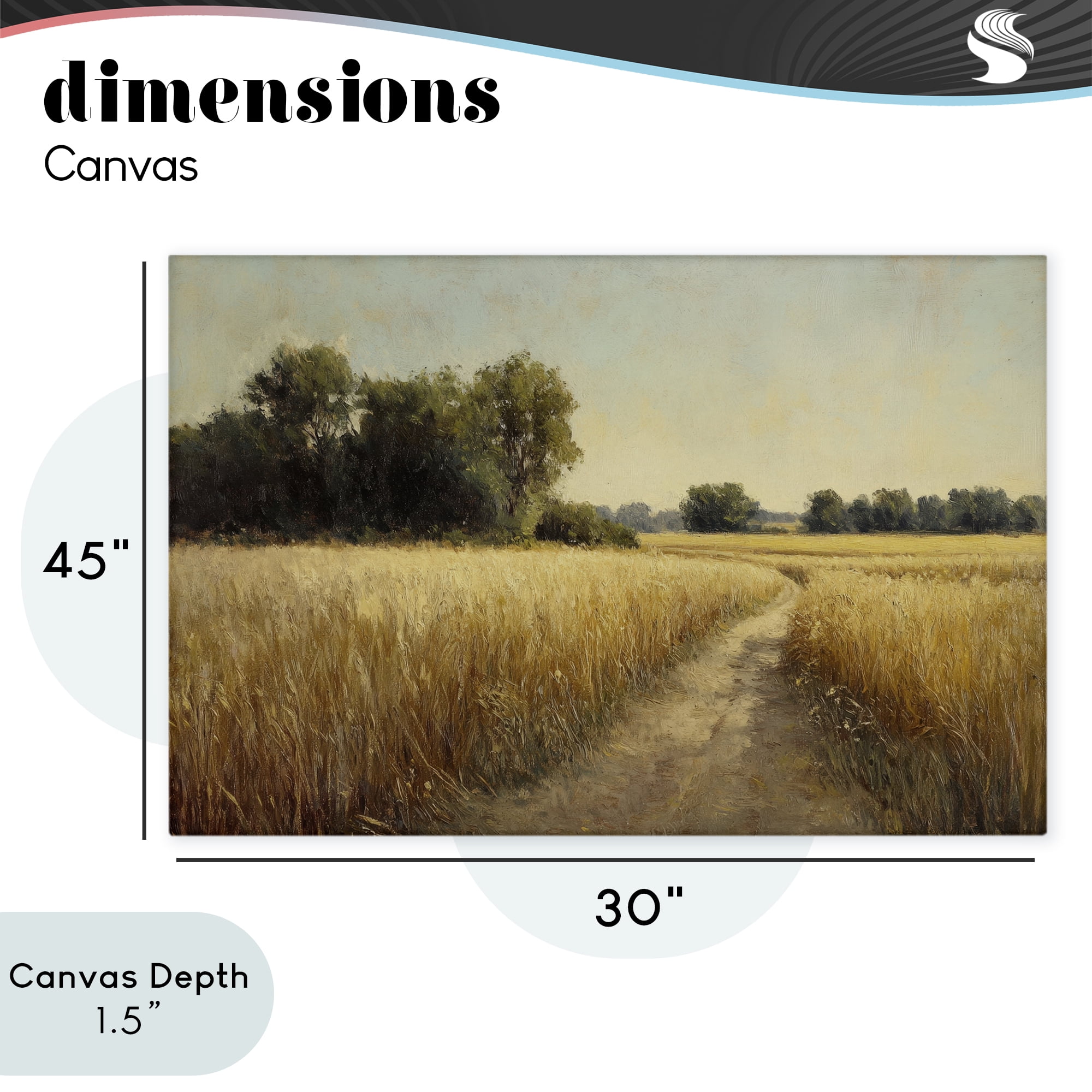 Stupell Industries Sunlit Country Wheat Path Canvas Wall Art, design by Petal Prints Design