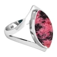 thumbnail image 3 of Natural Rhodonite Women Jewelry 925 Sterling Silver Ring, 3 of 10