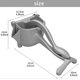 thumbnail image 5 of Manual Citrus Juicer, Juice Extractor Lemon Squeezer Premium Quality Manual Citrus Juicer for Orange Lemon Juice and Other Unshelled Fruits Silver, 5 of 5
