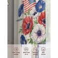 thumbnail image 6 of Happy Independence Day Sheer Curtains 2 Panels Set U. S. Flag Flowers White Five-Pointed Stars Sheer Window Curtains Light Filtering Rod Pocket Voile Drapes for Bedroom Living Room 52"X84", 6 of 9