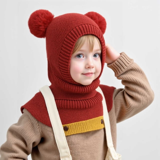 Gorro y pasamontañas de invierno 2 en 1 para niños pequeños | Pasamontañas de punto con forro polar, cubrebocas y orejeras | Gorro cálido para niños y niñas en climas fríos