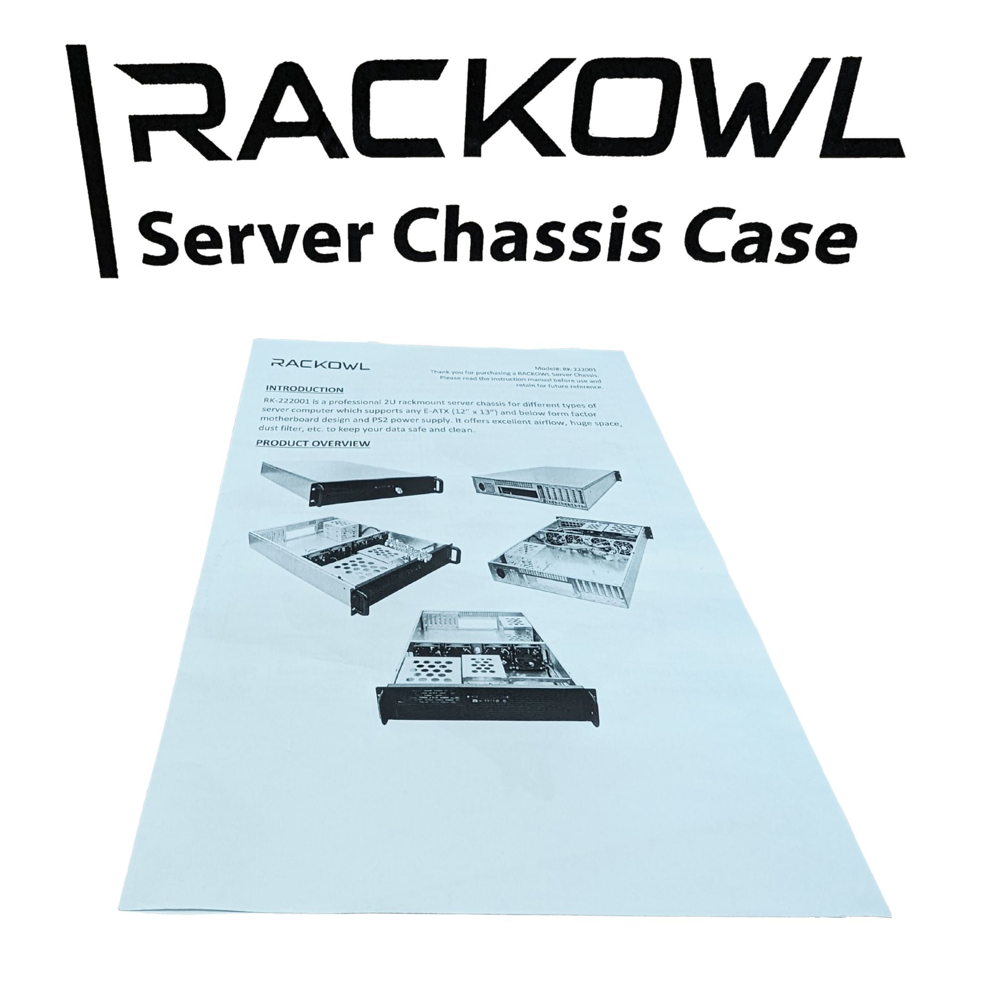 RACKOWL 2U Server Chassis, Rackmount Server Case; 8x HDD Bays (6*3.5" & 2*5.25"); E-ATX/ CEB/ EEB/ ATX Motherboards,  Fans 4x 80mm, Size:16.8x 3.5x 25.0"