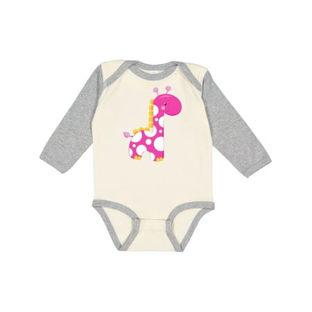 

Inktastic Cute Giraffe Little Giraffe Pink Giraffe Gift Baby Boy or Baby Girl Long Sleeve Bodysuit