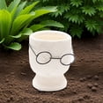 thumbnail image 2 of 4" Textured Stone Face Planter With Glasses, 2 of 3