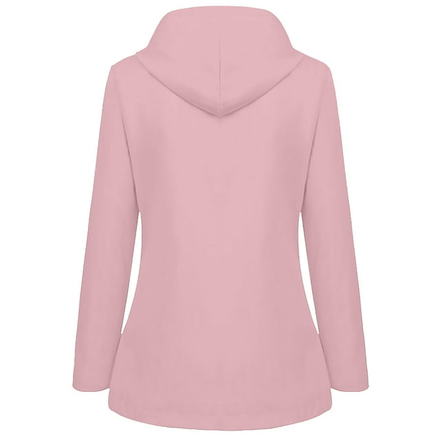 IROINID Veste à Capuchon Courte pour Femme, Couleur Unie, Manches Longues, Veste de Pluie, Vestes d'Extérieur, Imperméable, Coupe-Vent, Rose