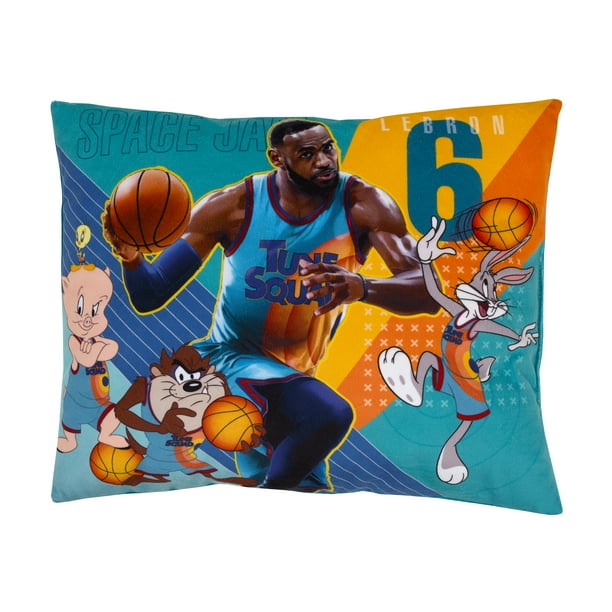 Warner Bros. Space Jam Blue and Orange Decorative Toddler Pillow