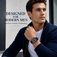 thumbnail image 6 of Watches for Men Multifunction Moon Phase Calendar Wrist Watches Luxury Quartz Waterproof Watch with Silicon Strap Gift for man, 6 of 8
