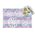 thumbnail image 4 of YFYANG Washable Heat-Resistant Placemats, 70% PVC/30% Polyester, Purple Striped Flowers Kitchen Table Mat, 12" x 18" 4 Piece, 4 of 6
