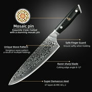 Damascus Cleaver Knife With Full-Tang Handle 67 Layer Steel Japanese Meat Cleaver Butcher Knife Professional Chef Knife,7-inch
