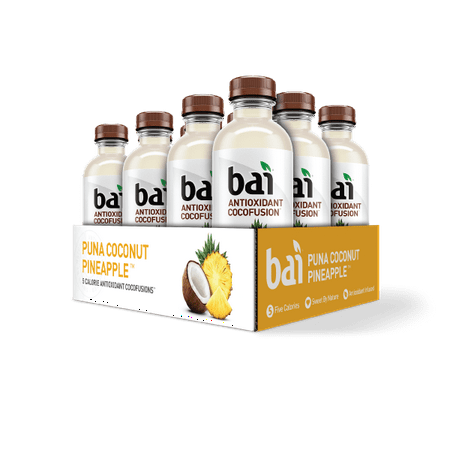 Slimline Beverage - Bai Cocofusion Antioxidant Infused Beverage, Puna Coconut Pineapple, 18 Fl Oz, 12 Count