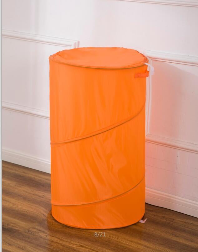 Orange 30" Laundry Hamper Basket Pop Up Durable Wired Bath & Home